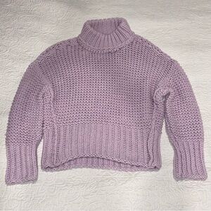 Free People Purple Chunky Knit Sweater **flawed**
